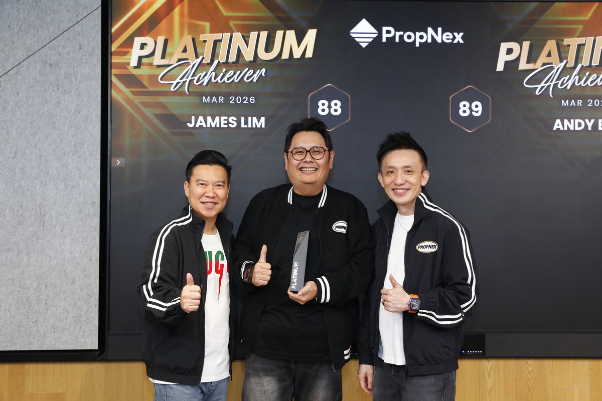 James Lim on the PropNex Platinum Achiever stage, ranked 88 for March 2026.